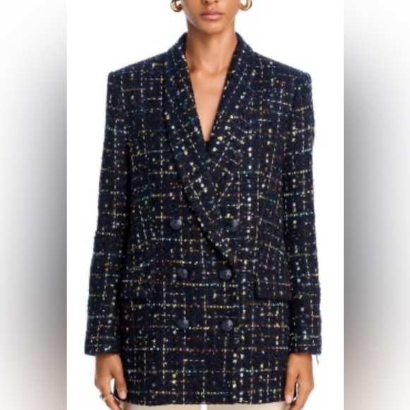 CURRENT SEASON L'Agence "Jayda" sequin-embellished tweed blazer - Picture 4 of 11